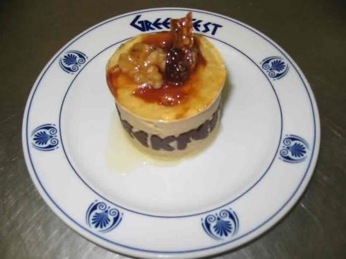 Fig mousse and black tea mousse